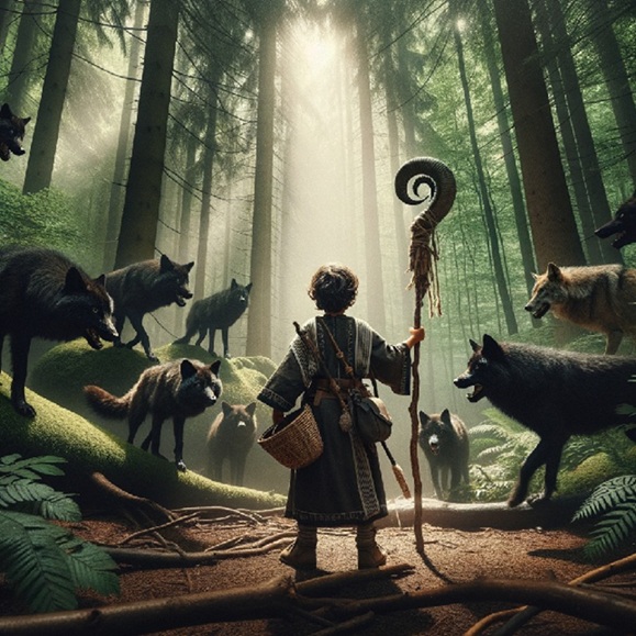 Gil faces the pack of wolves.